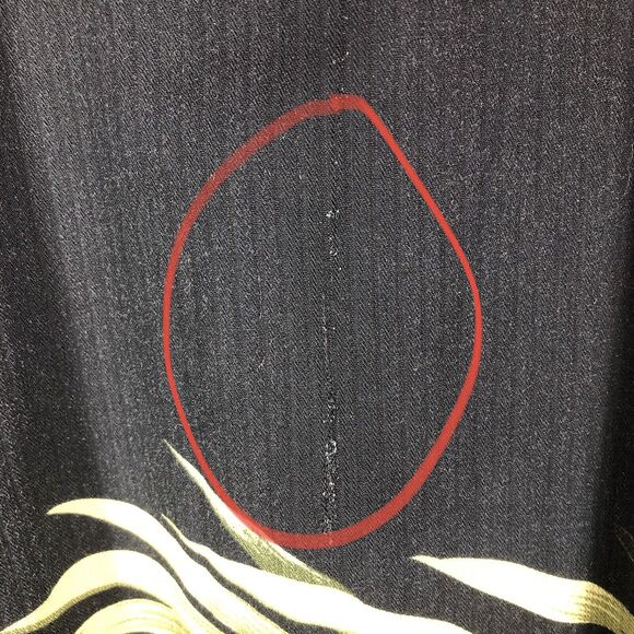 Caribbean Joe Black Rayon/Polyester Loop Button Palm Flower Hawaiian Shirt L - Picture 3 of 8